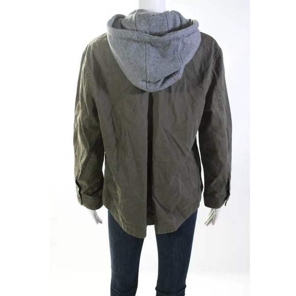 Debby Collection Hooded Button  Utility Jacket - Picture 3 of 5